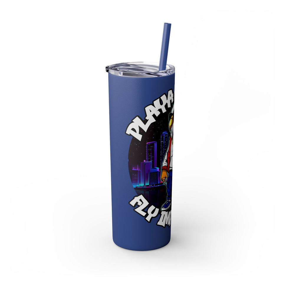 PLAYA FOR LIFE - Skinny Tumbler with Straw, 20oz