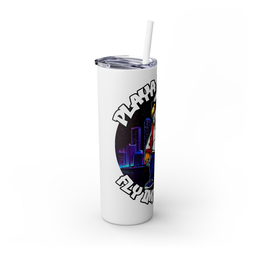 PLAYA FOR LIFE - Skinny Tumbler with Straw, 20oz