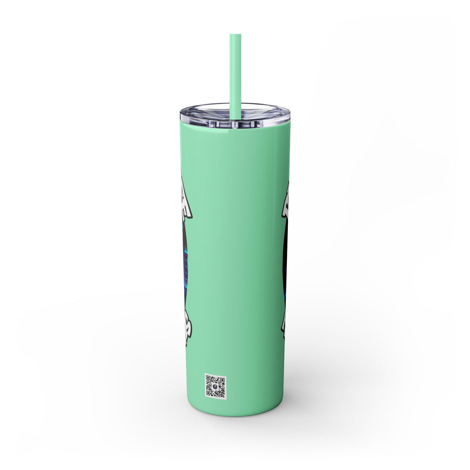 PLAYA FOR LIFE - Skinny Tumbler with Straw, 20oz