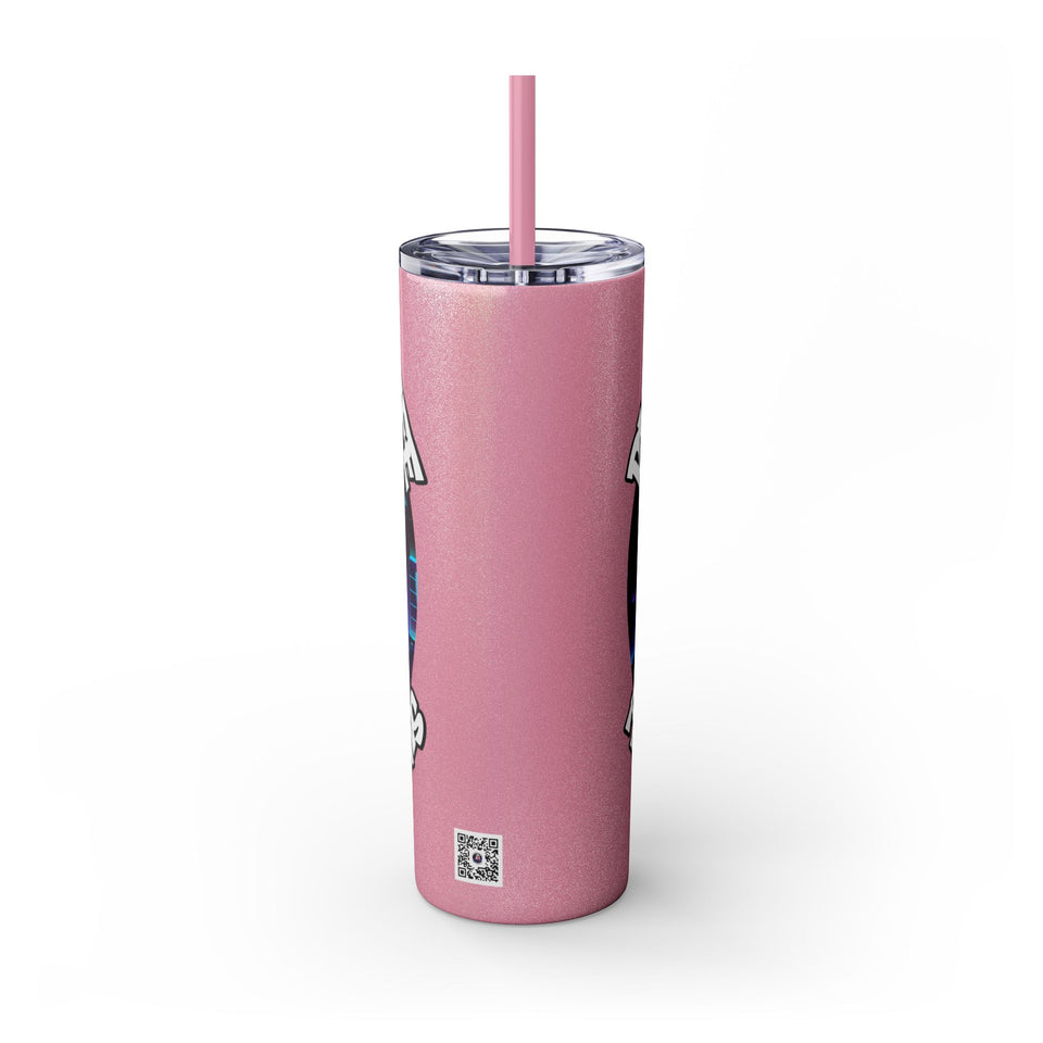 PLAYA FOR LIFE - Skinny Tumbler with Straw, 20oz