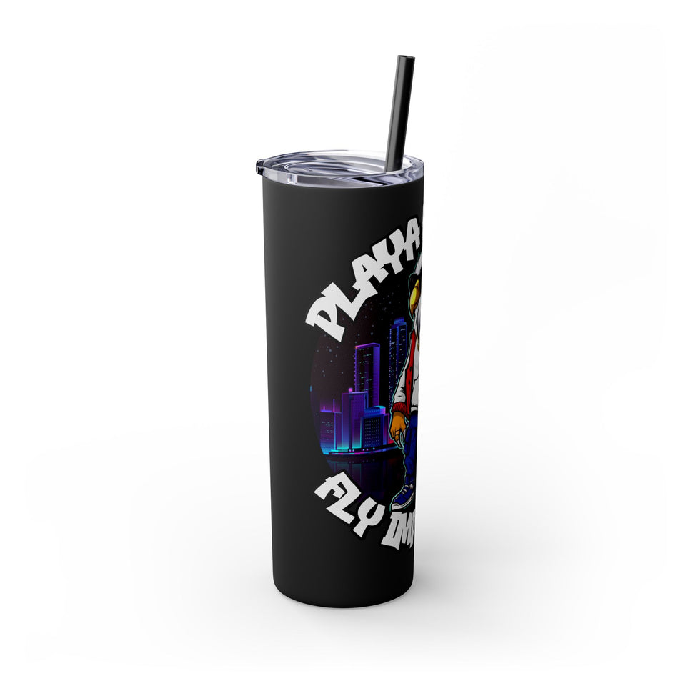 PLAYA FOR LIFE - Skinny Tumbler with Straw, 20oz