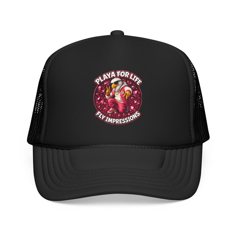 Trucker Hat — Playa For Life: Flip Impressions Graphic Foam Trucker Hat