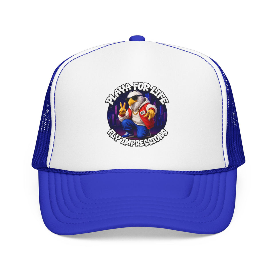 Trucker Hat — Playa For Life: Flip Impressions Graphic Foam Trucker Hat