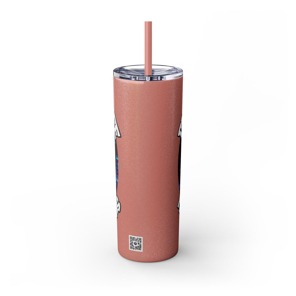 PLAYA FOR LIFE - Skinny Tumbler with Straw, 20oz