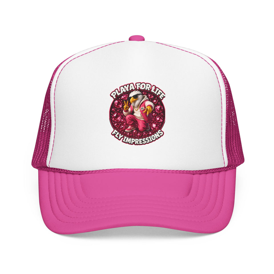 Trucker Hat — Playa For Life: Flip Impressions Graphic Foam Trucker Hat