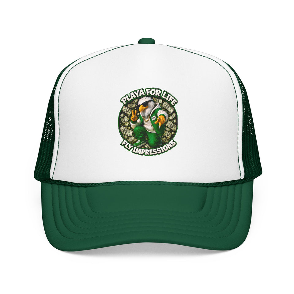 Trucker Hat — Playa For Life: Flip Impressions Graphic Foam Trucker Hat