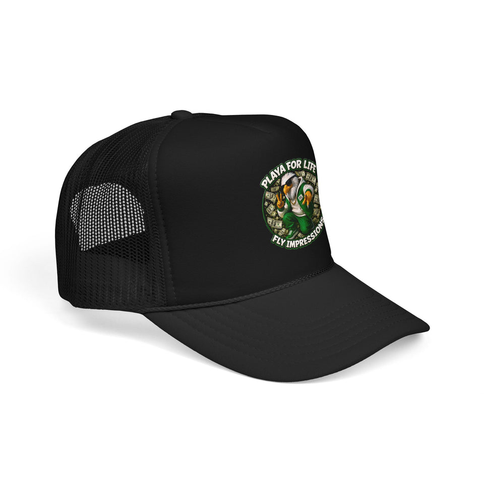 Trucker Hat — Playa For Life: Flip Impressions Graphic Foam Trucker Hat