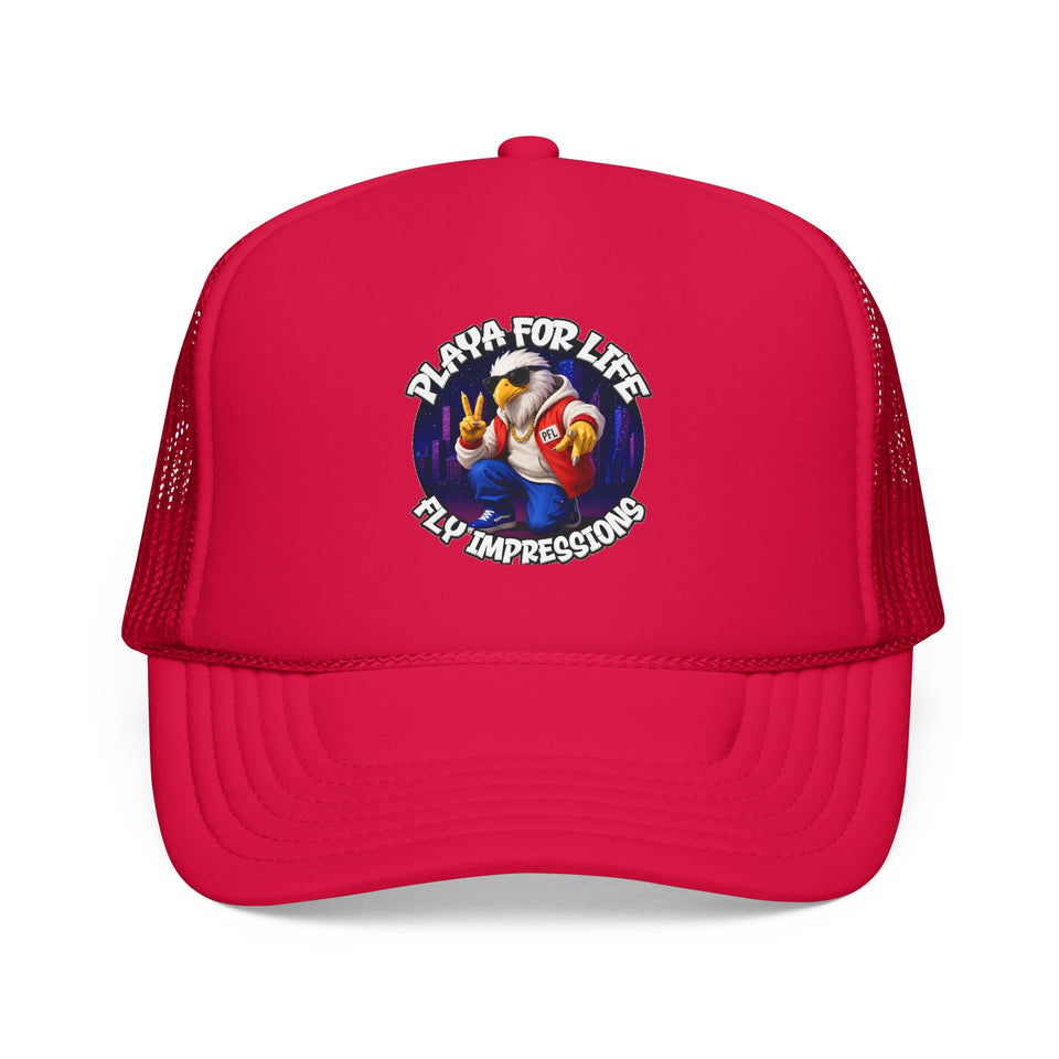 Trucker Hat — Playa For Life: Flip Impressions Graphic Foam Trucker Hat