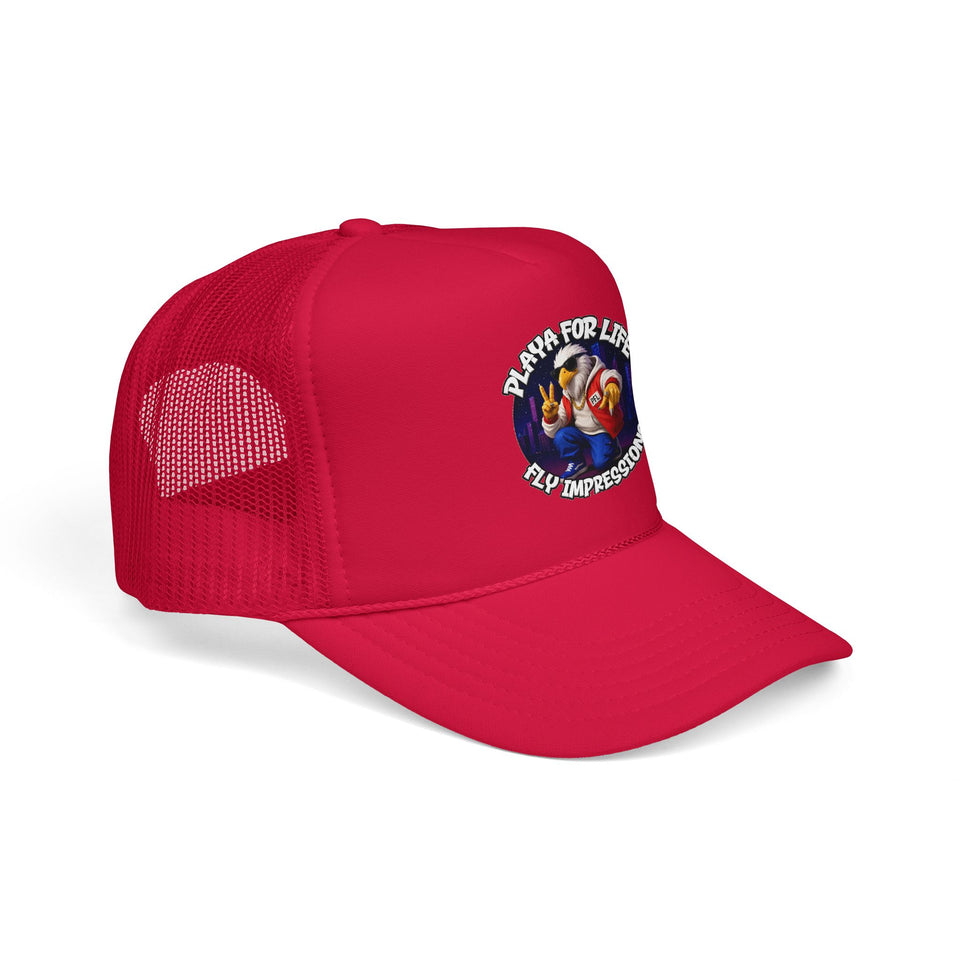 Trucker Hat — Playa For Life: Flip Impressions Graphic Foam Trucker Hat