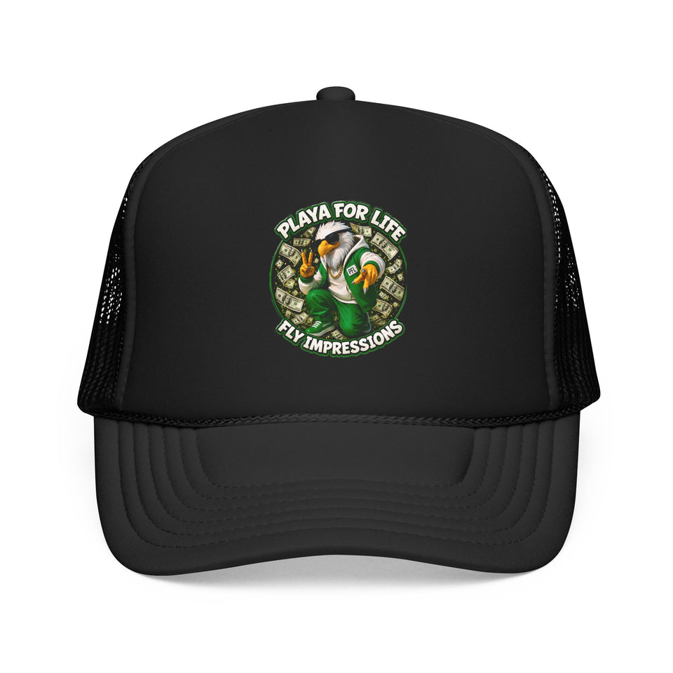 Trucker Hat — Playa For Life: Flip Impressions Graphic Foam Trucker Hat