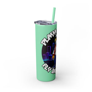 PLAYA FOR LIFE - Skinny Tumbler with Straw, 20oz