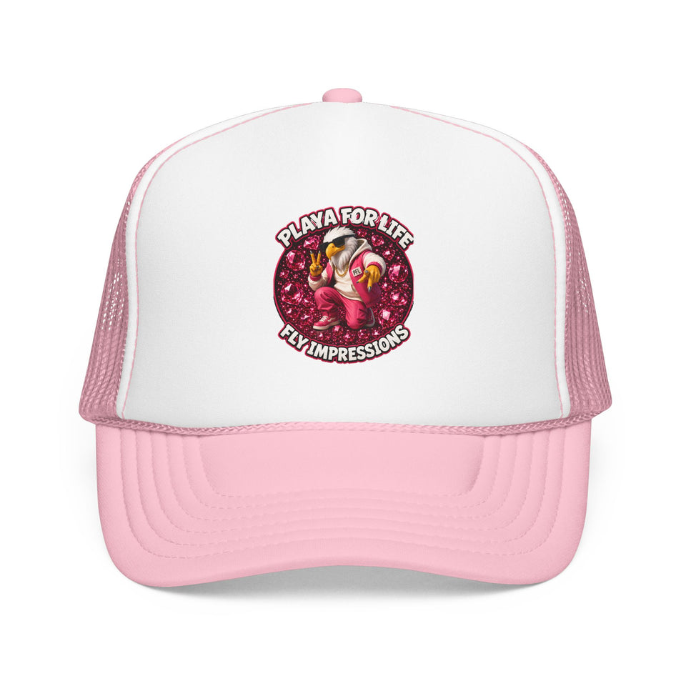 Trucker Hat — Playa For Life: Flip Impressions Graphic Foam Trucker Hat